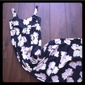 Loft Navy Floral Maxi Dress XS